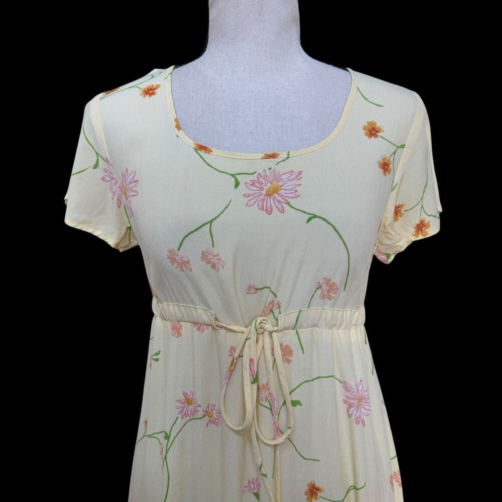 Vintage 90's CDC Petites Floral Maxi Dress Cottagecore Prairie Boho Rayon Size 4 - Picture 5 of 8